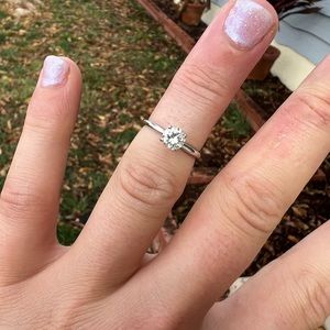 Natural diamond engagement ring